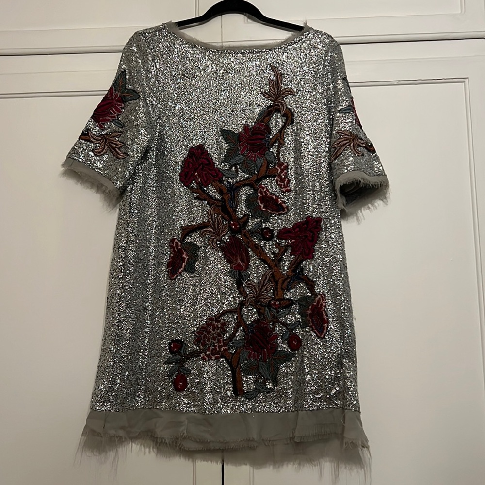 ZARA Embroidered Sequin Dress